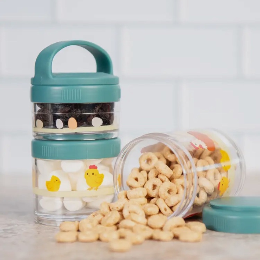 Chicken Print Snack Stacker Containers - Picture 2 of 3